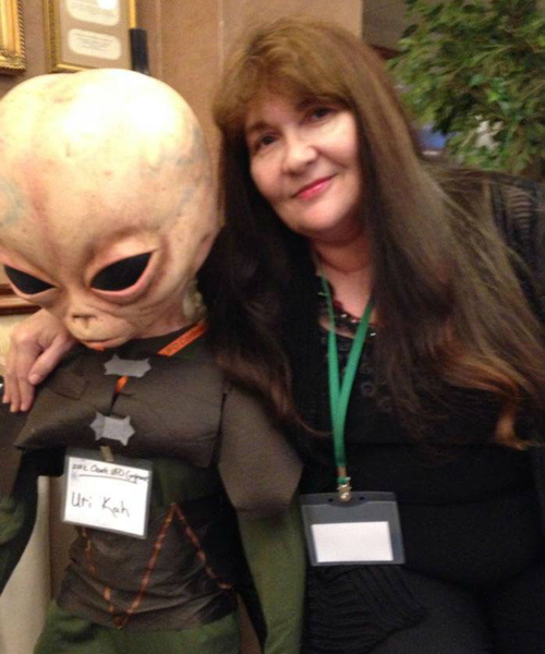Debra Jayne East and a friend at a convention.