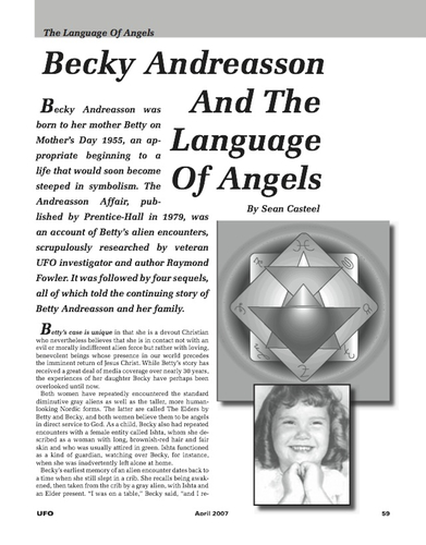 A page from the Robert Luca articles we ran in UFO Magazine. A page from the Robert Luca articles we ran in UFO Magazine.