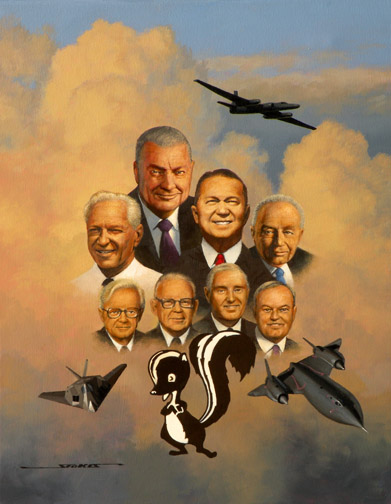 A painting of the Skunk Works Hall of Fame. A painting of the Skunk Works Hall of Fame.